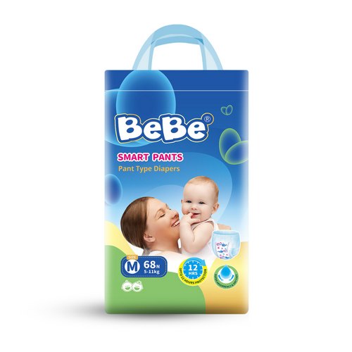 BeBe Baby Diaper Pants - Medium Pack of 1, 7-12 Kg  (78 Piece, M) - Chennai Diapers