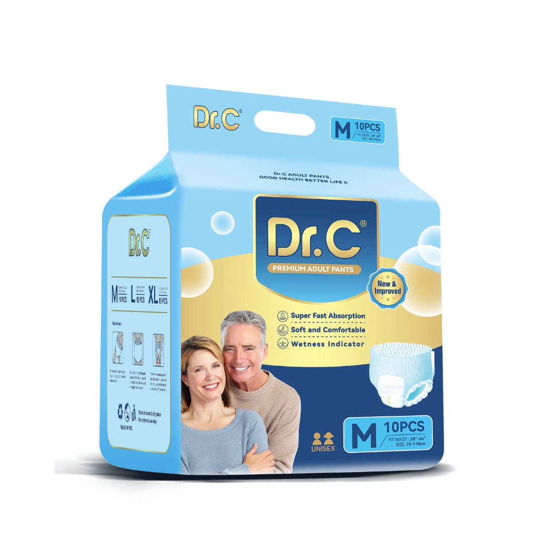 Dr. C Premium Adult Diaper Pants, Medium, Pack Of 1 (10 Counts) - Chennai Diapers