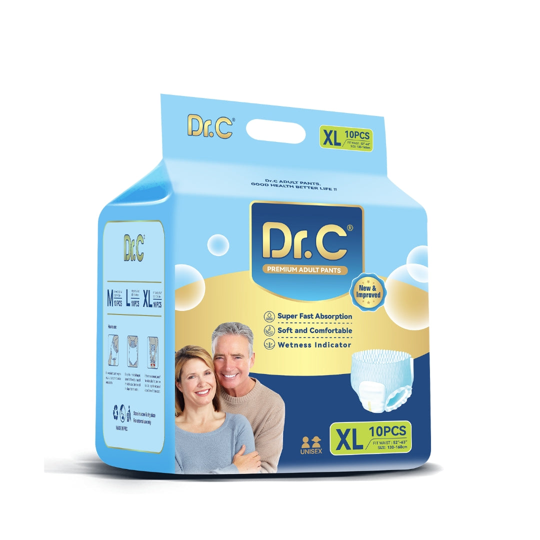Dr.C Premium Adult Diaper (Pant Style)  Size - Xtra Large (10 counts) - Chennai Diapers