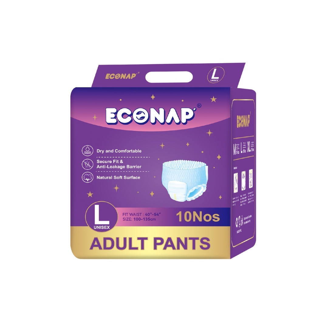 Econap Economy Adult Pull ups | Pant style Diaper for Men & Women | Size-L (10 Counts) - Chennai Diapers