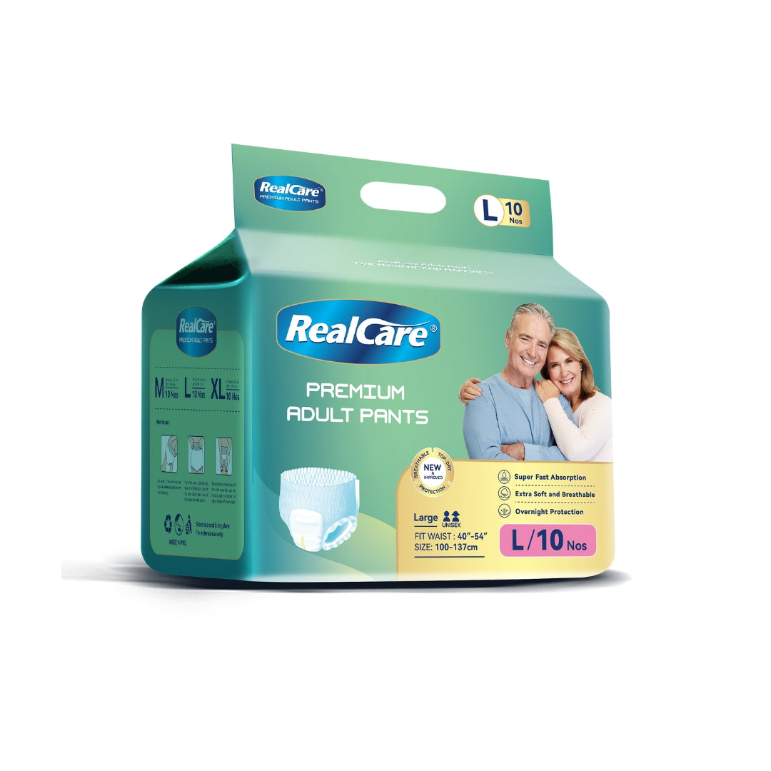 Realcare Overnight Adult Pull Ups (Pant Style)  Size - Large  (10 counts) - Chennai Diapers