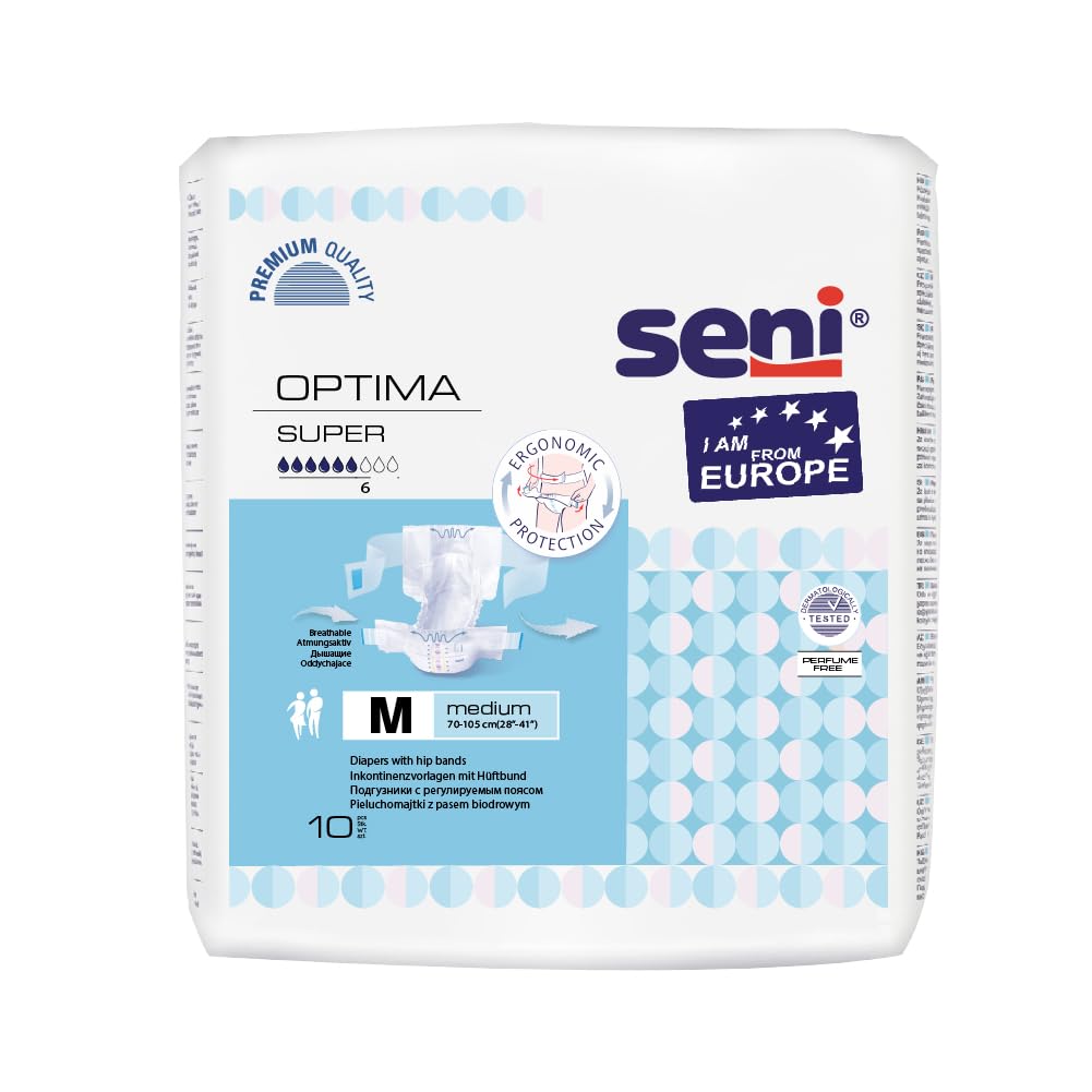 Seni Optima Super Medium Adult Diapers With Hip Bands 10 Pcs - Chennai Diapers